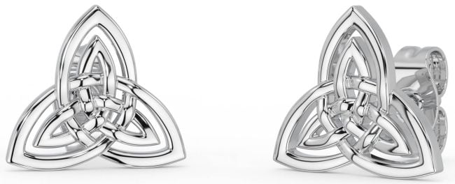 Silver Celtic Trinity Knot Stud Earrings