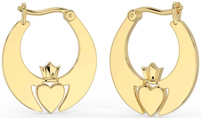 Gold Claddagh Dangle Earrings