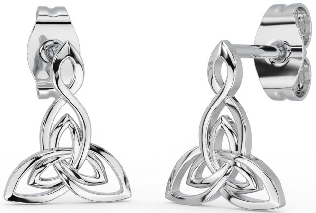 Silver Celtic Trinity Knot Dangle Earrings