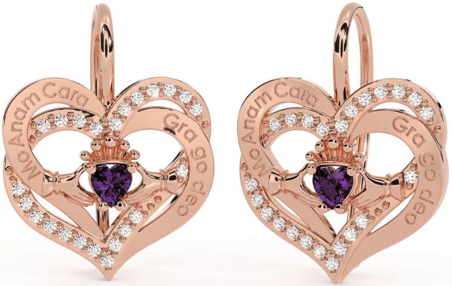Diamond Alexandrite Rose Gold Silver Irish 