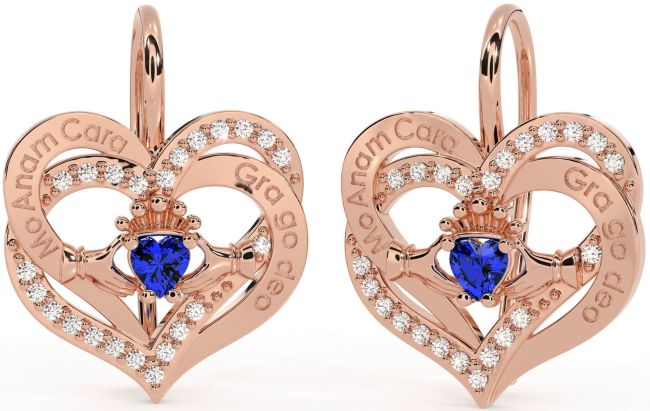 Diamond Sapphire Rose Gold Silver Irish 