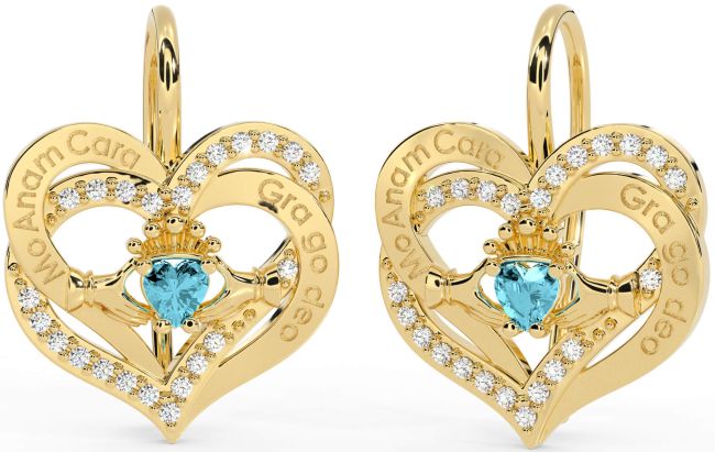 Diamond Aquamarine Gold Silver Irish 