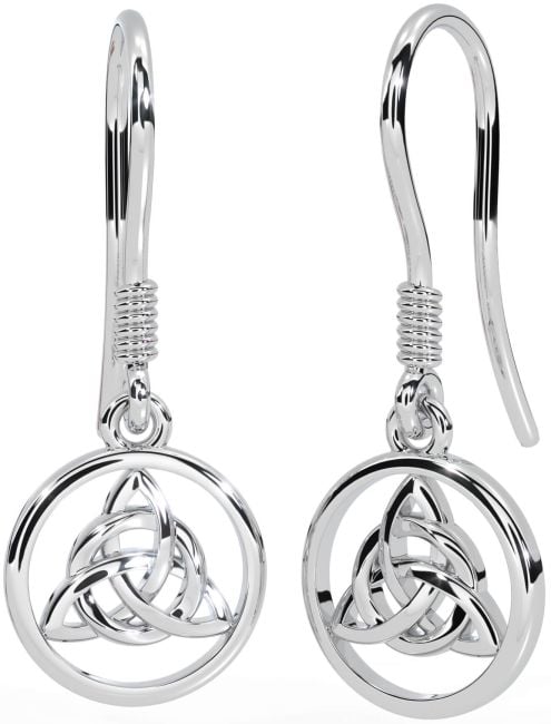 Silver Celtic Trinity Knot Dangle Earrings