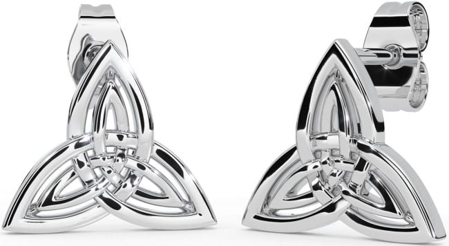 Silver Celtic Trinity Knot Stud Earrings