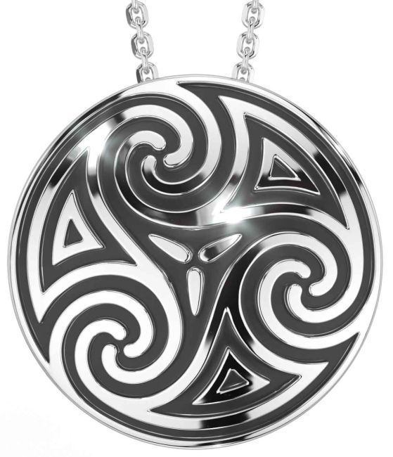 White Gold Black Rhodium Celtic Necklace