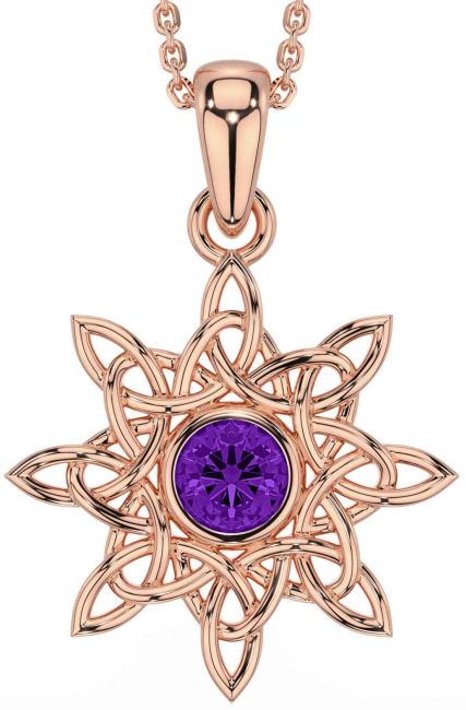 Amethyst Rose Gold Celtic Necklace