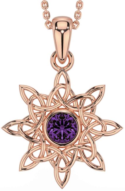 Alexandrite Rose Gold Celtic Necklace