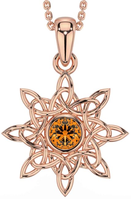 Citrine Rose Gold Celtic Necklace