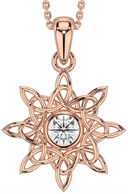 Diamond Rose Gold Celtic Necklace