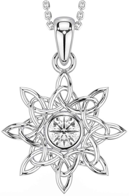 Diamond White Gold Celtic Necklace