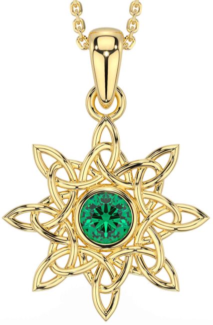 Emerald Gold Celtic Necklace