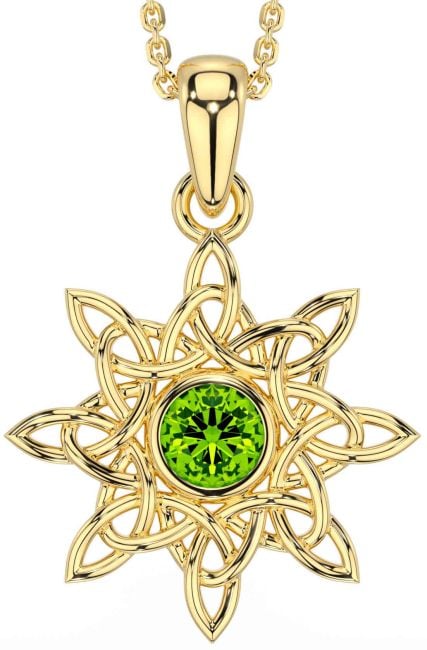 Peridot Gold Celtic Necklace