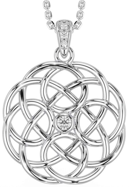 Diamond Silver Celtic Necklace