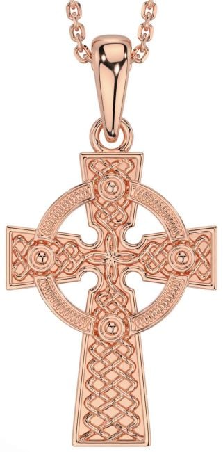 Rose Gold Silver Celtic Cross Necklace