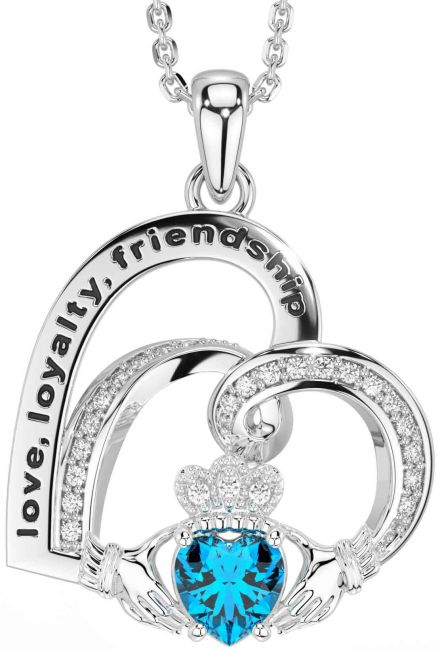 Diamond Amethyst Silver Celtic Claddagh Heart Irish 