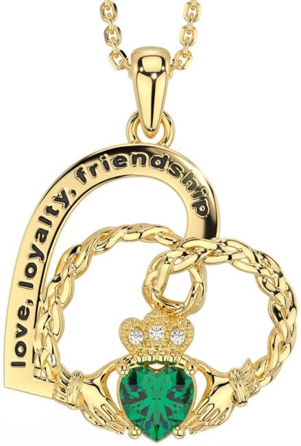 Diamond Emerald Gold Celtic Claddagh Heart Irish 