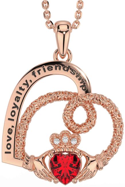 Diamond Ruby Rose Gold Silver Celtic Claddagh Heart Irish 