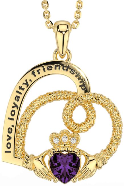 Diamond Alexandrite Gold Silver Celtic Claddagh Heart Irish 