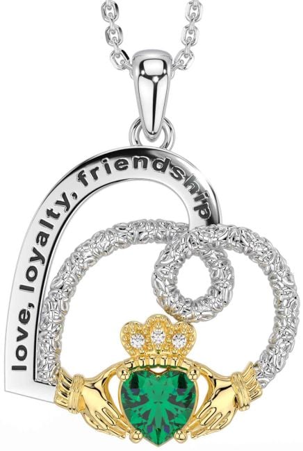 Diamond Emerald Gold Silver Celtic Claddagh Heart Irish 