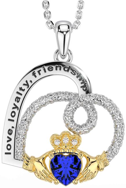 Diamond Sapphire Gold Silver Celtic Claddagh Heart Irish 