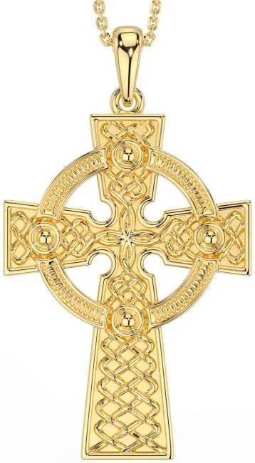 Gold Silver Celtic Cross Necklace