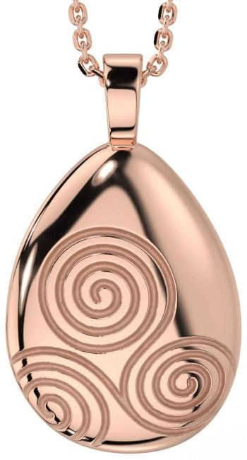 Rose Gold Silver Celtic Necklace