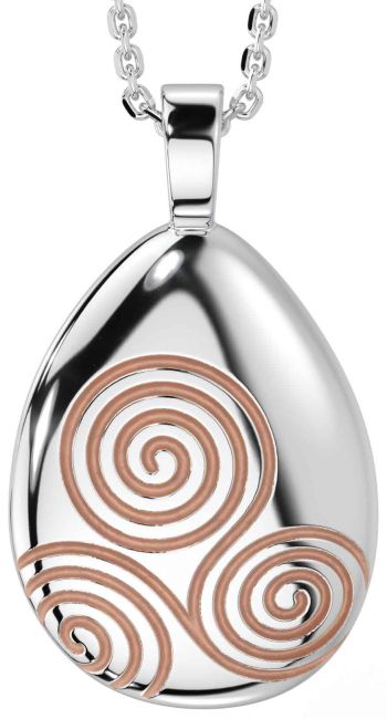 White Rose Gold Celtic Necklace