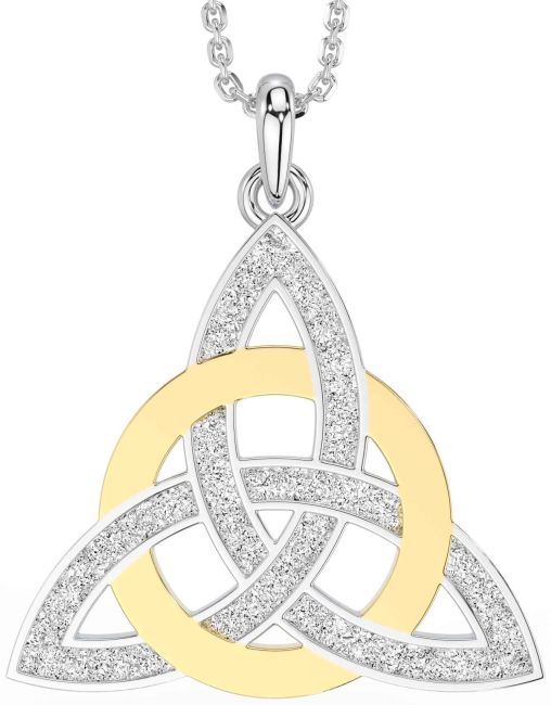 Gold Silver Celtic Trinity Knot Necklace