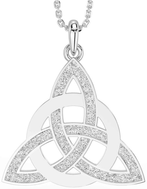 White Gold Celtic Trinity Knot Necklace