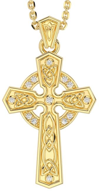 Diamond Gold Celtic Cross Necklace