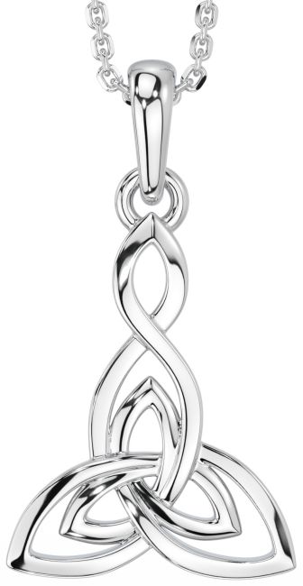 White Gold Celtic Trinity Knot Necklace
