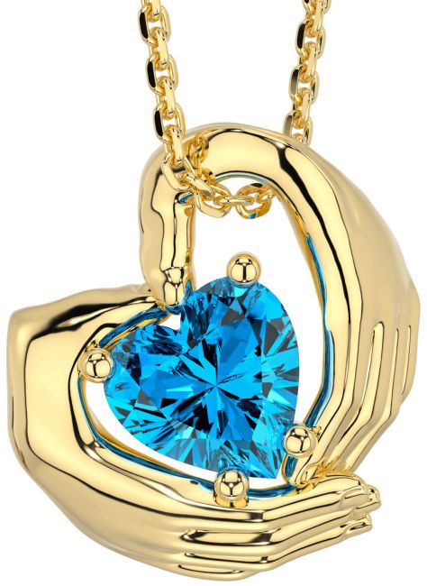 Topaz Gold Claddagh Necklace