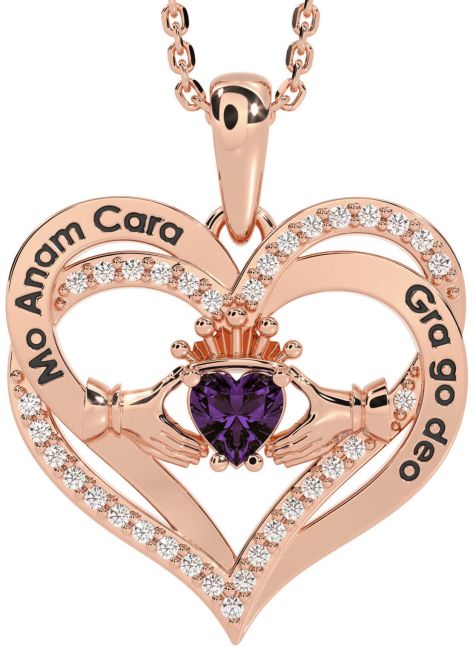 Diamond Alexandrite Rose Gold Irish 