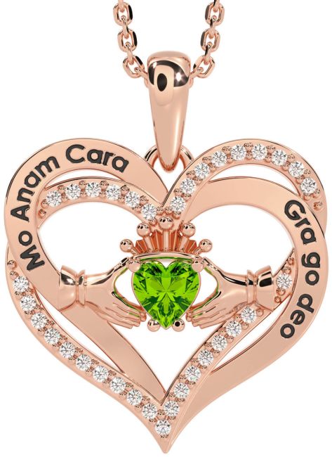 Diamond Peridot Rose Gold Irish 