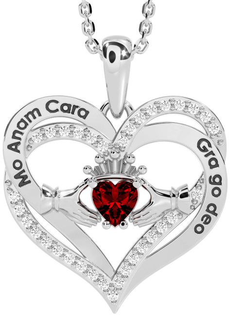 Diamond Garnet Silver Irish 