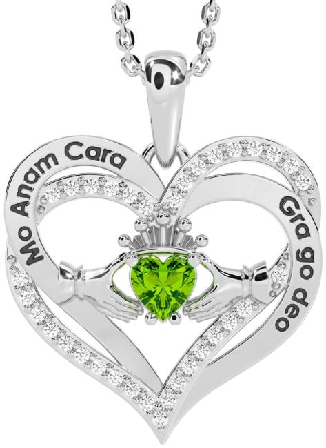 Diamond Peridot Silver Irish 