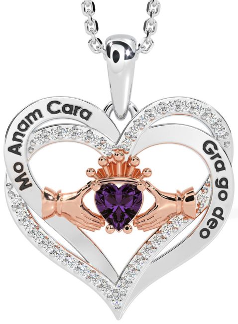 Diamond Alexandrite Rose Gold Silver Irish 