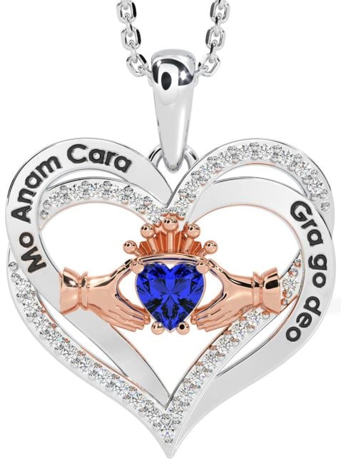 Diamond Sapphire Rose Gold Silver Irish 