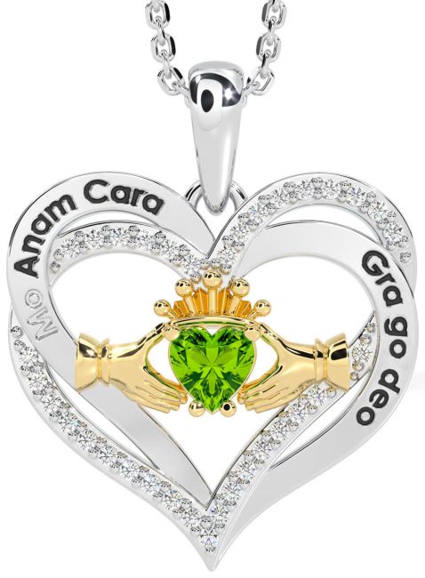 Diamond Peridot Gold Silver Irish 