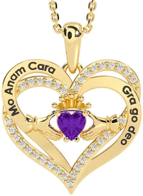 Diamond Amethyst Gold Irish 