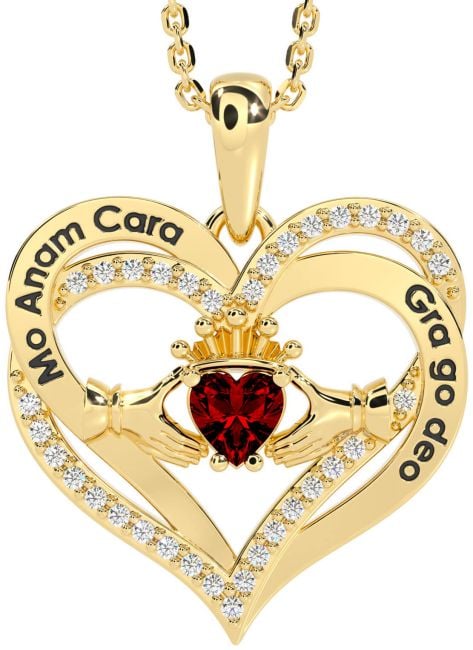 Diamond Garnet Gold Irish 