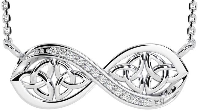 Celtic Diamond Silver Colier Trinity Knot Infinity