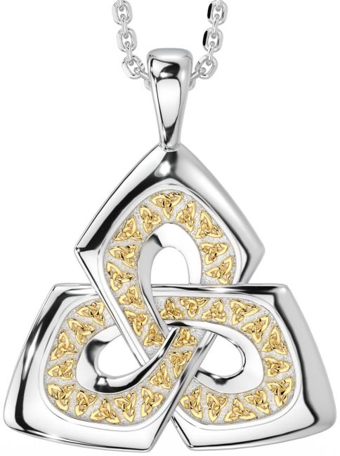 Gold Silver Celtic Trinity Knot Necklace