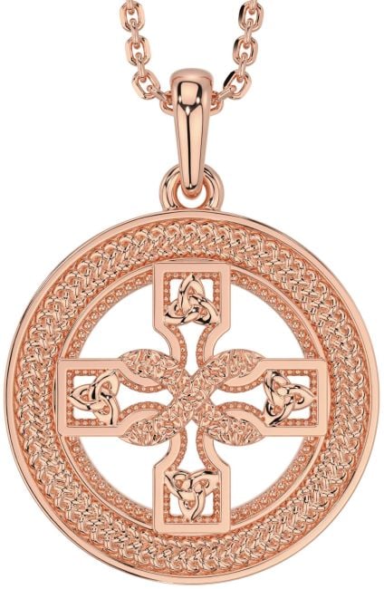 Rose Gold Celtic Cross Trinity Knot Necklace