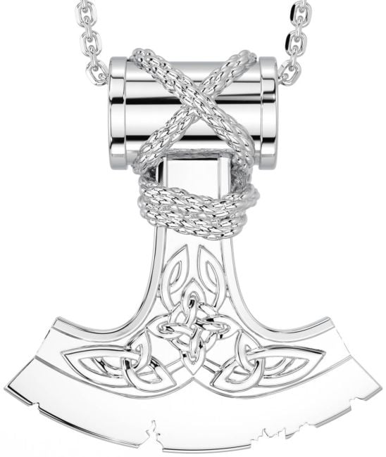 Silver Celtic Warrior Axe Necklace