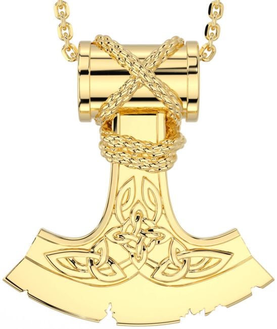 Gold Celtic Warrior Axe Necklace
