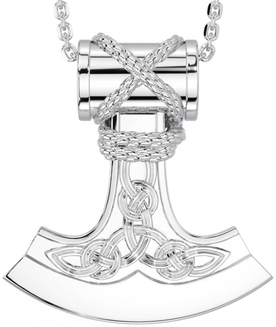 Silver Celtic Irish Axe Necklace