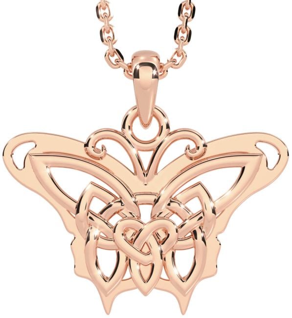 Rose Gold Celtic Irish Butterfly Necklace