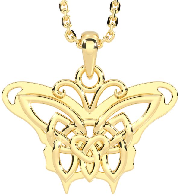 Gold Celtic Irish Butterfly Necklace