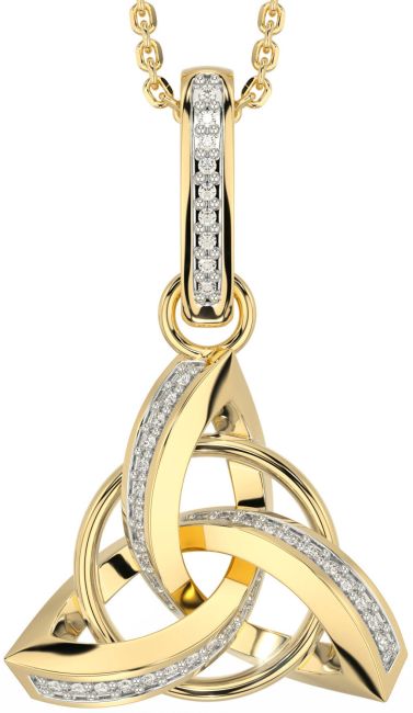 Diamond Gold Celtic Trinity Knot Necklace